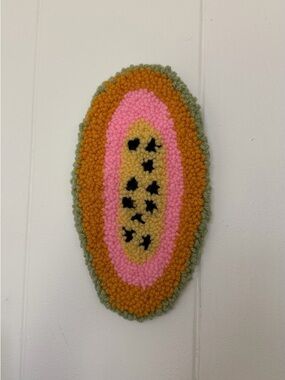 Handmade Papaya Tufted Wall Hanging - Pink, Mustard, Olive